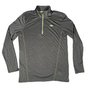 Men's Sequence Long Sleeve Zip Top Camping Hiking Base Layer Wool Size XL